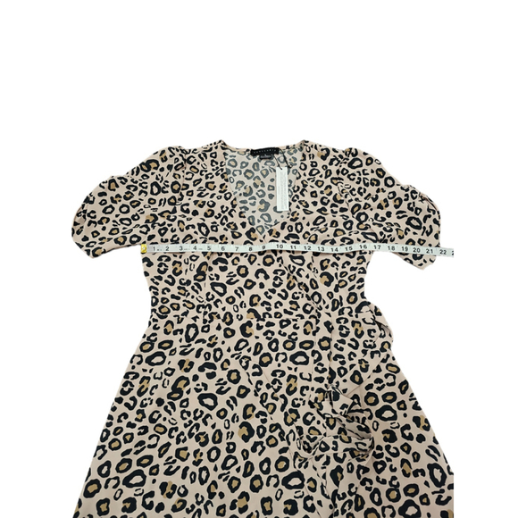 NWT - SANCTUARY Women's 'ANIMAL-PRINT' Multi MINI WRAP DRESS - S - Picture 8 of 12